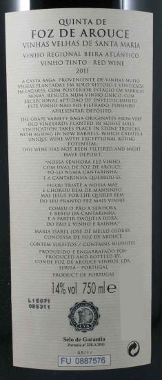 2011 Quinta de Foz de Arouce Vinhas Velhas de Santa Maria red