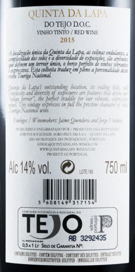 2015 Quinta da Lapa Touriga Nacional Reserva red