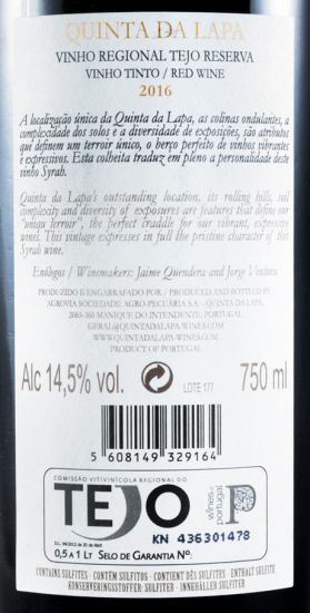 2016 Quinta da Lapa Syrah Reserva red