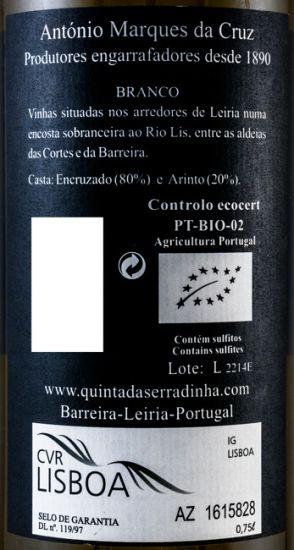2014 Quinta da Serradinha Encruzado Arinto biológico branco