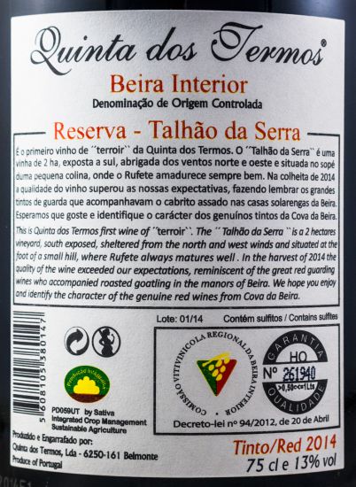 2014 Quinta dos Termos Talhão da Serra Reserva tinto