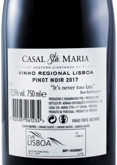 2017 Casal Sta. Maria Pinot Noir red