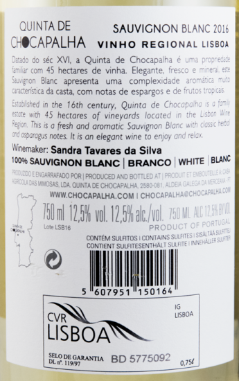 2016 Quinta de Chocapalha Sauvignon Blanc branco