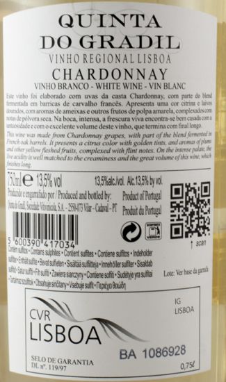 2015 Quinta do Gradil Chardonnay white