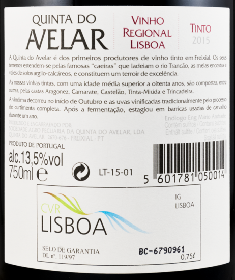 2015 Quinta do Avelar Vinhas Velhas red