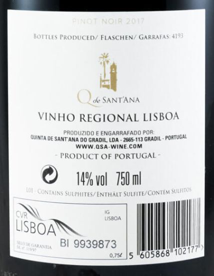 2017 Quinta de Sant'Ana Pinot Noir tinto