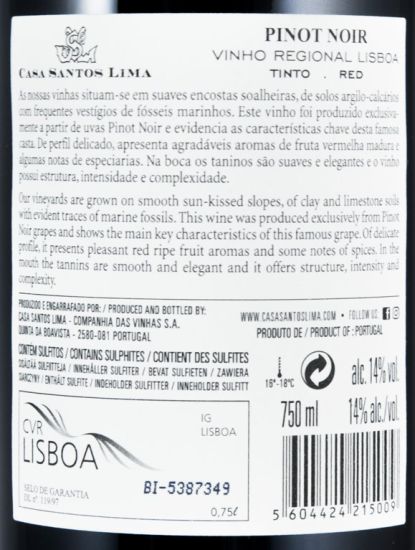2016 Casa Santos Lima Pinot Noir tinto