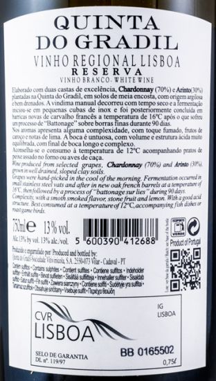 2015 Quinta do Gradil Reserva white