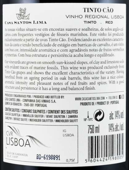 2014 Casa Santos Lima CSL Tinto Cão red