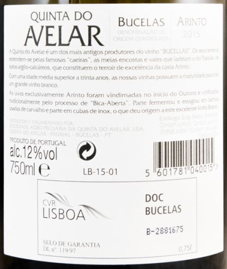 2015 Quinta do Avelar Arinto white