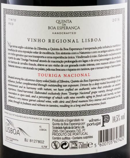 2016 Quinta da Boa Esperança Touriga Nacional red