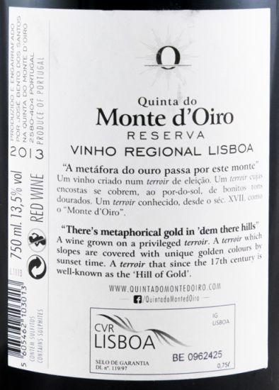 2013 Quinta do Monte d'Oiro Reserva red