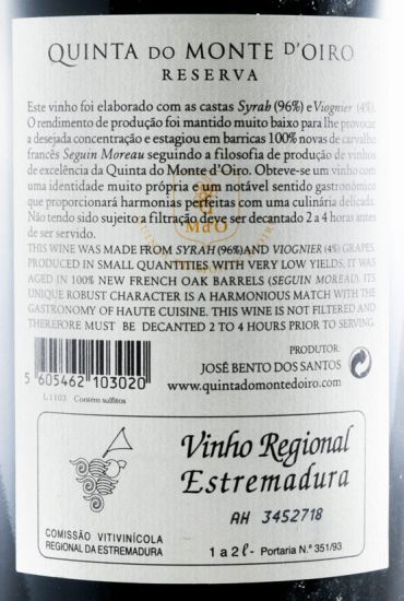 2003 Quinta do Monte d'Oiro Aurius red 1.5L
