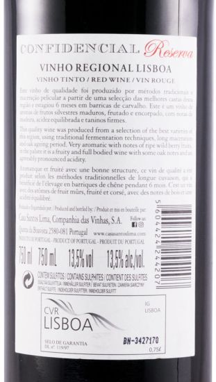 2015 Casa Santos Lima Confidencial Reserva tinto