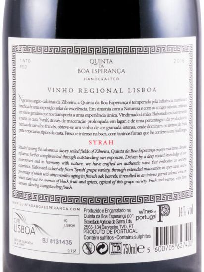 2016 Quinta da Boa Esperança Syrah tinto