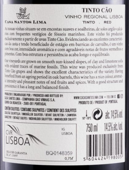 2016 Casa Santos Lima Tinto Cão red