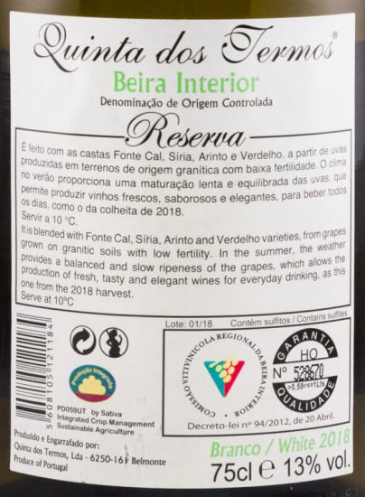 2018 Quinta dos Termos Reserva white