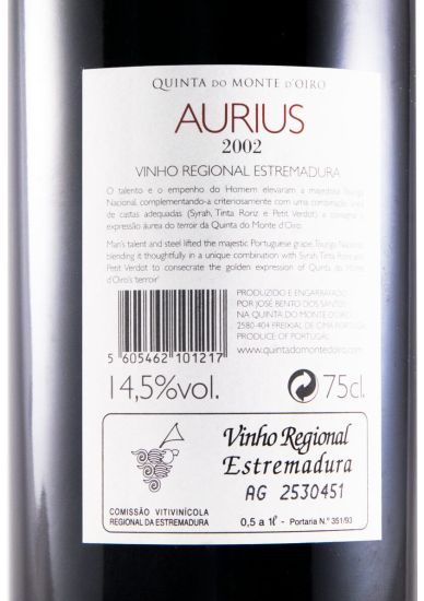 2002 Quinta do Monte d'Oiro Aurius red
