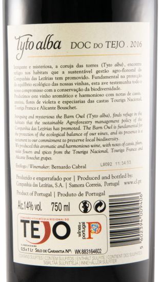 2016 Tyto Alba tinto