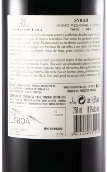 2016 Casa Santos Lima Syrah tinto