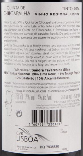 2016 Quinta de Chocapalha red