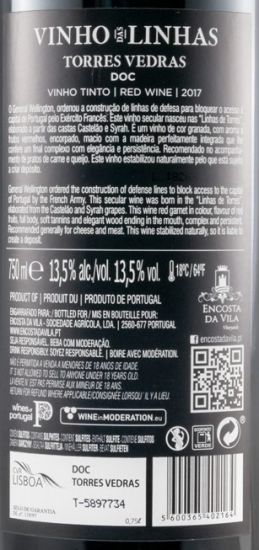 2017 Vinho das Linhas red