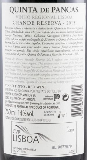 2015 Quinta de Pancas Grande Reserva tinto