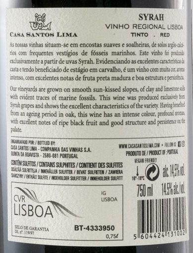 2017 Casa Santos Lima Syrah red