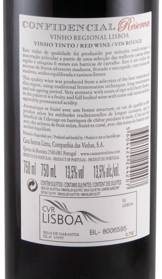 2017 Casa Santos Lima Confidencial Reserva tinto