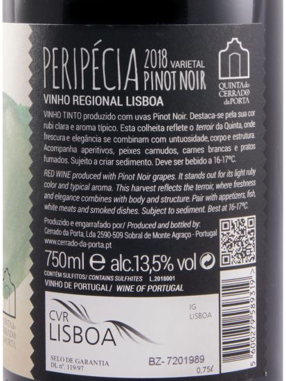 2018 Peripécia Pinot Noir tinto
