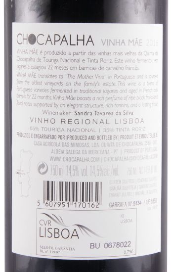 2016 Quinta de Chocapalha Vinha Mãe tinto