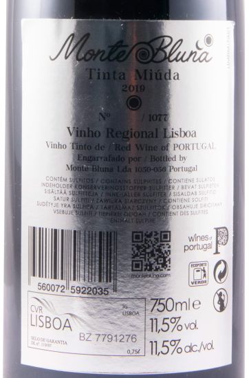 2019 Monte Bluna Tinta Miúda red
