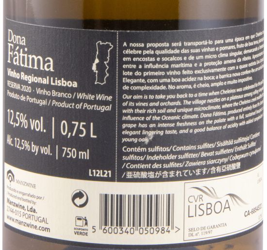 2020 Manz Dona Fátima Jampal Reserva branco