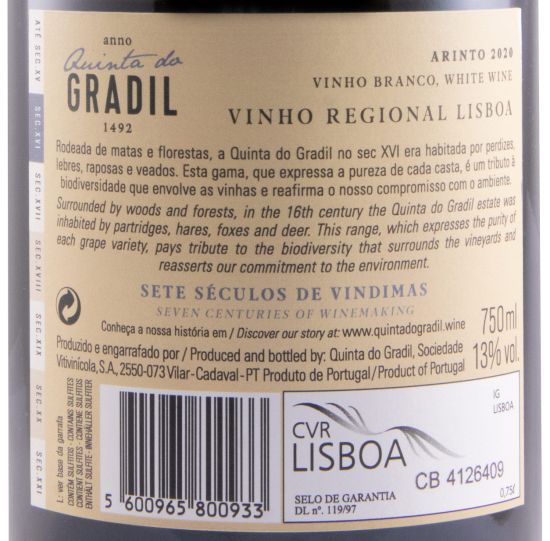 2020 Quinta do Gradil Arinto white