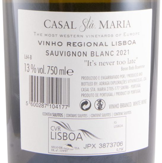 2021 Casal Sta. Maria Sauvignon Blanc white