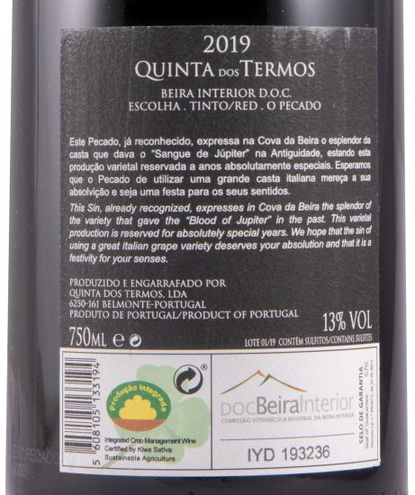 2019 Quinta dos Termos O Pecado red