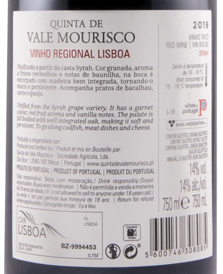 2019 Quinta de Vale Mourisco Syrah red