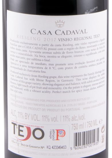 2017 Casa Cadaval Riesling white