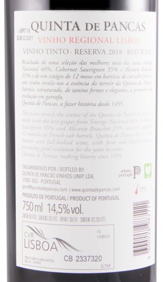 2018 Quinta de Pancas Reserva red