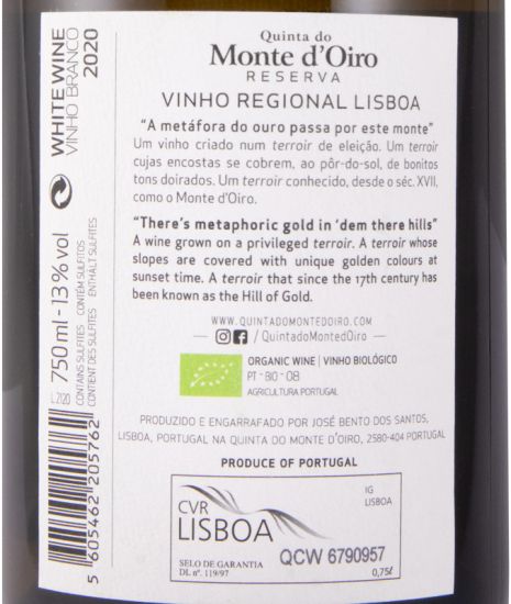 2020 Quinta do Monte d'Oiro Reserva organic white