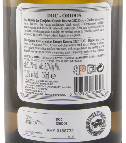 2022 Quinta das Cerejeiras Grande Reserva white