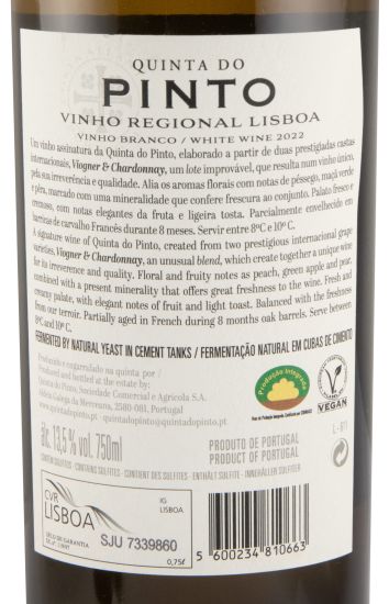 2022 Quinta do Pinto Viognier & Chardonnay branco