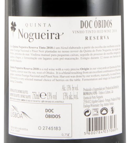 2018 Quinta Nogueira Reserva red