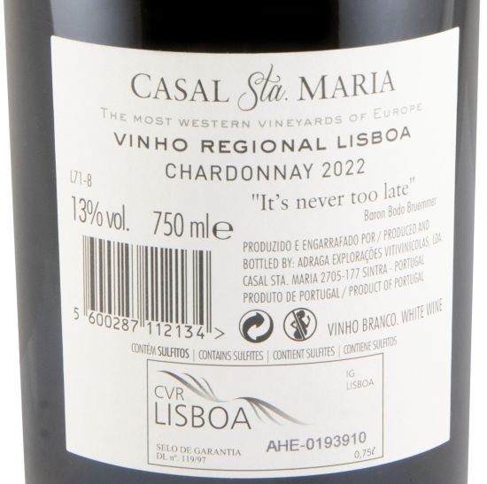 2022 Casal Sta. Maria Chardonnay white