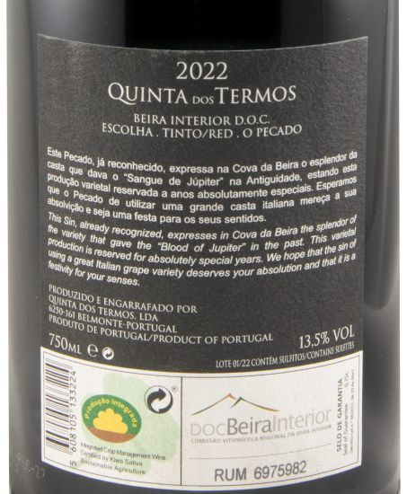 2022 Quinta dos Termos O Pecado red