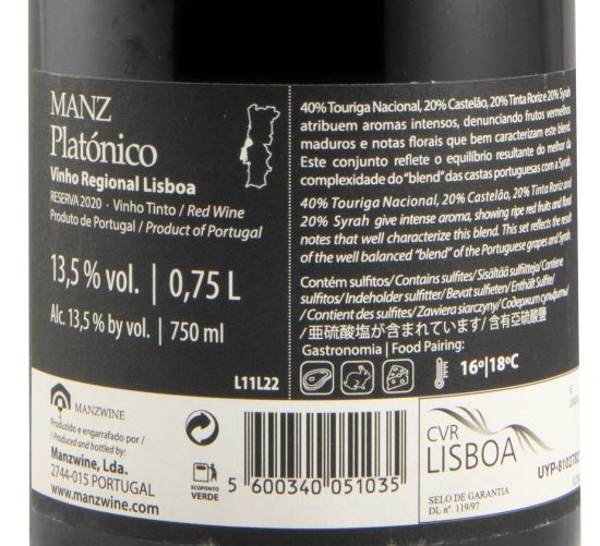 2020 Manz Platónico Reserva tinto