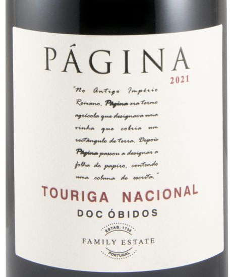 2021 Página Touriga Nacional red (damaged label)