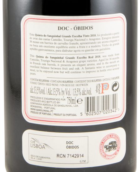 2018 Quinta do Sanguinhal Grande Escolha red