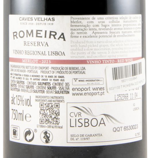 2023 Romeira Merlot Reserva tinto