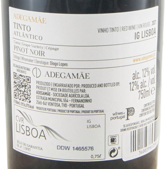 2021 AdegaMãe Tinto Atlântico Pinot Noir tinto